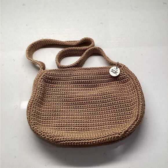 The Sak Handbags - The Sak Woven Crochet Crossbody Bag in Tan